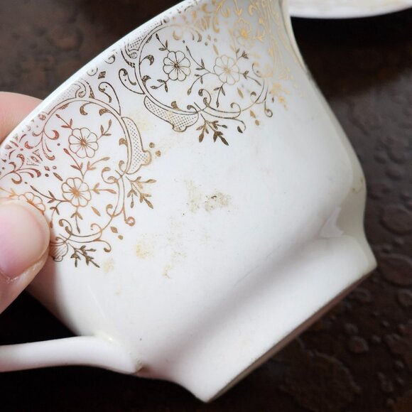 Stetson Vintage Porcelain Tea Cup Saucer Dutch Windmill Scene Gold Ornate Design - Picture 8 of 11